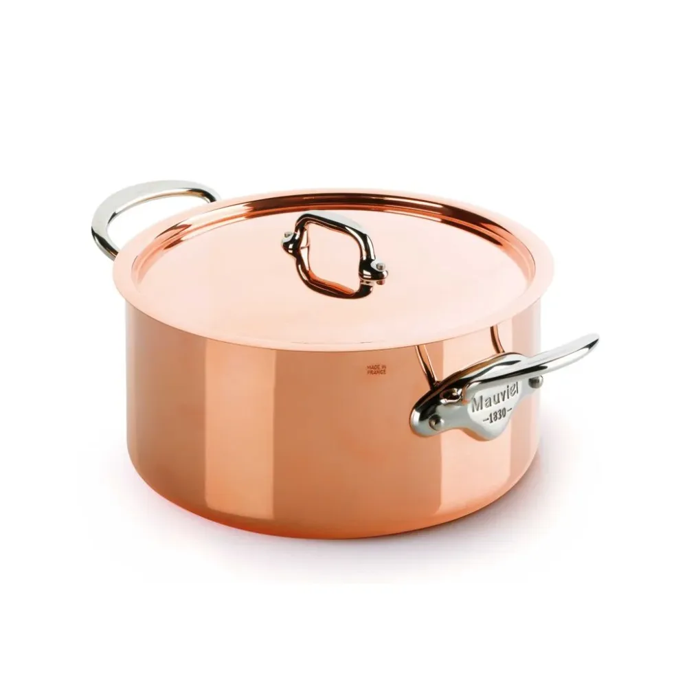 Mauviel M'150s gryde med låg kobber/stål - 5,9 liter 24 cm med låg