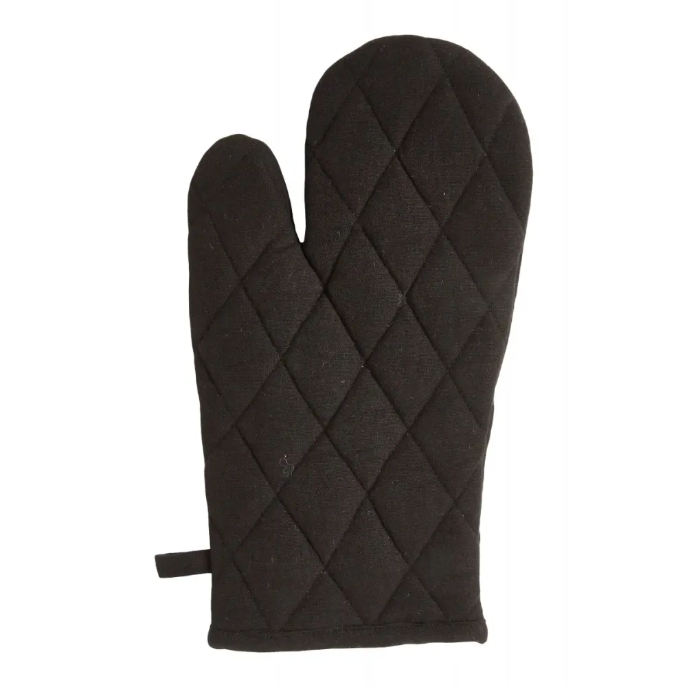 Grillhandske quilt 18x32 cm uni cross sort