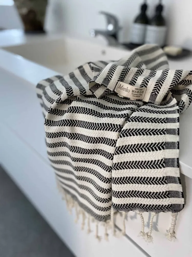Hamam badehåndklæde med flotte striber - 90x180