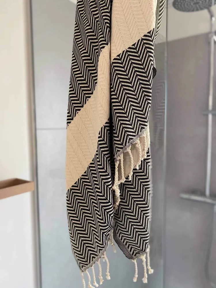 Hamam badehåndklæde Zigzag – 90×180