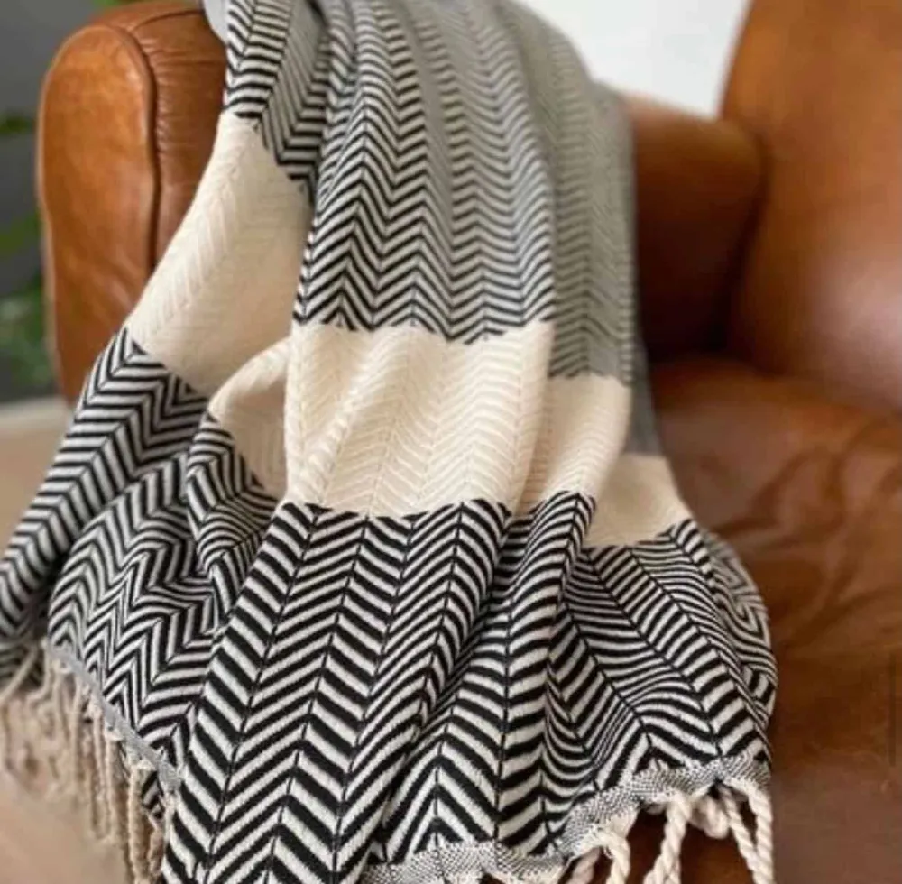 Hamam badehåndklæde Zigzag – 90×180