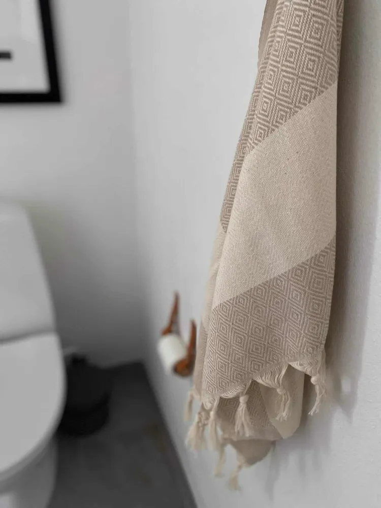 Hamam håndklæde – Diamond beige - 50x100