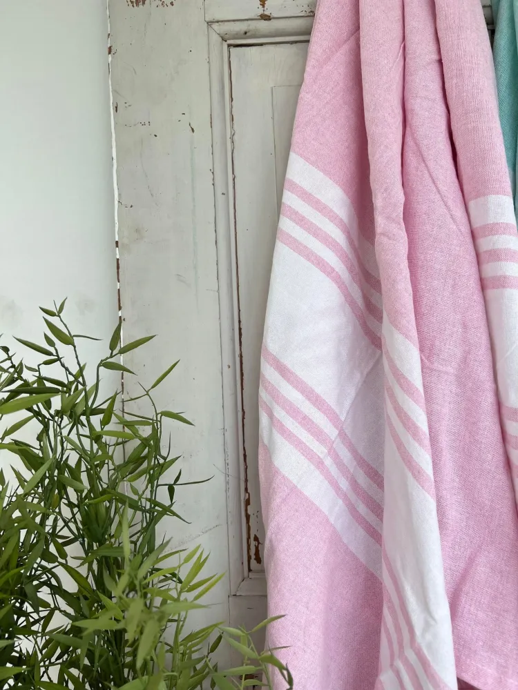 Hammam håndklæde - Pastel lyserød Økotex