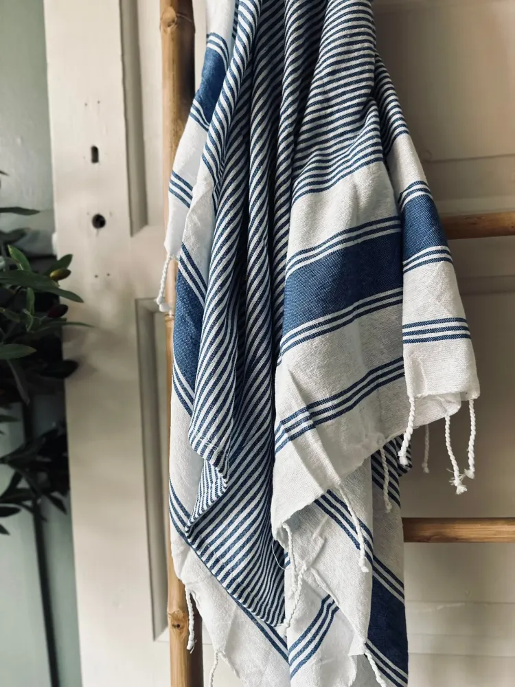 Hammam håndklæde - Blå summer