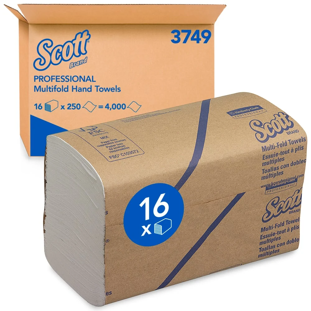 Kimberly Clark Multifold Håndklædeark 3749 Airflex™ – 1-lags, 20x24cm Hvid (4.000 ark)