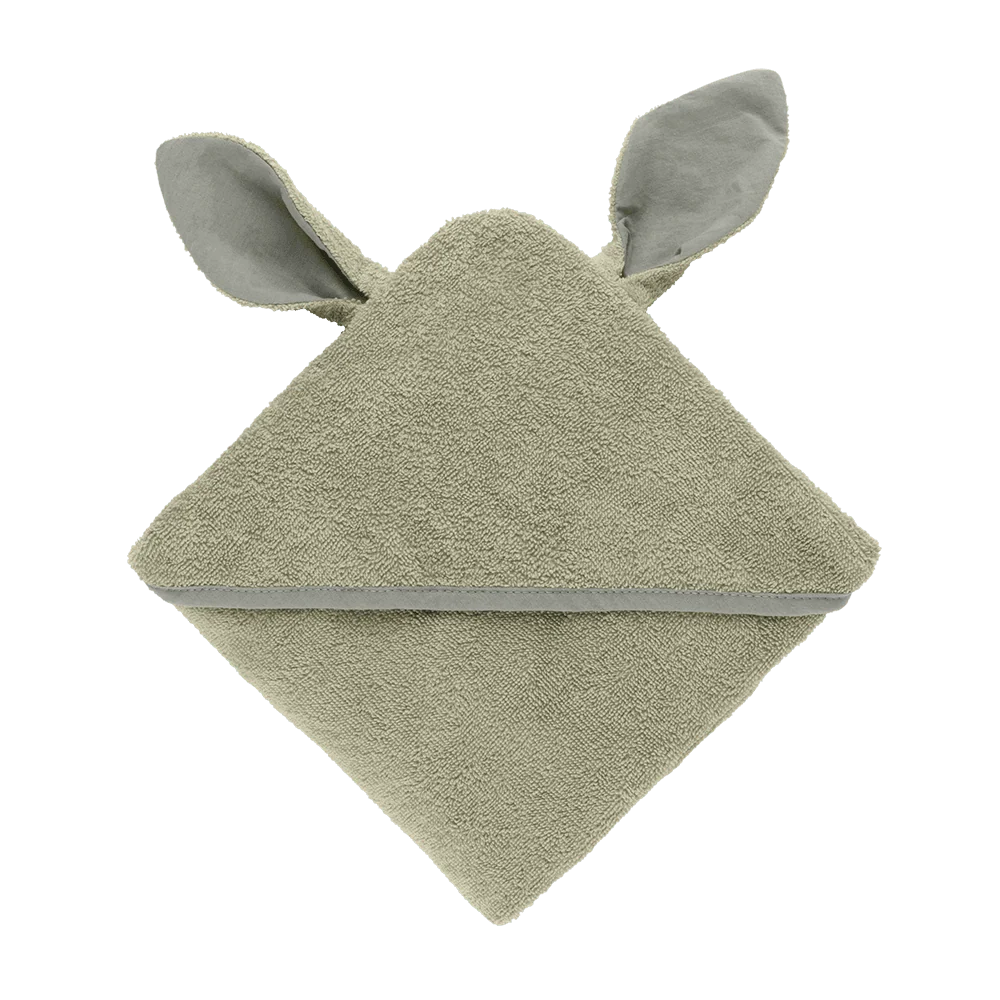 Kænguru Hættehåndklæde Baby - Sage