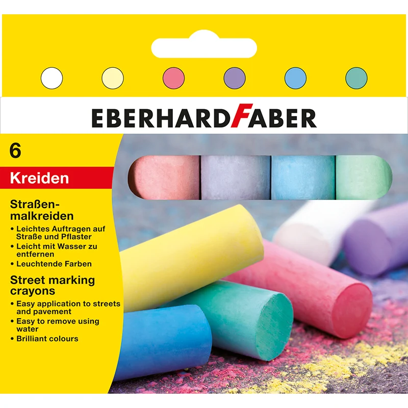 Eberhard Faber gadekridt, 6 stk.