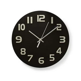 Nedis CLWA006GL30BK Vægur 30 cm Glas - Sort