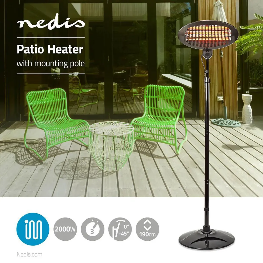 Nedis HTPA120EBK Terrassevarmer 2000W