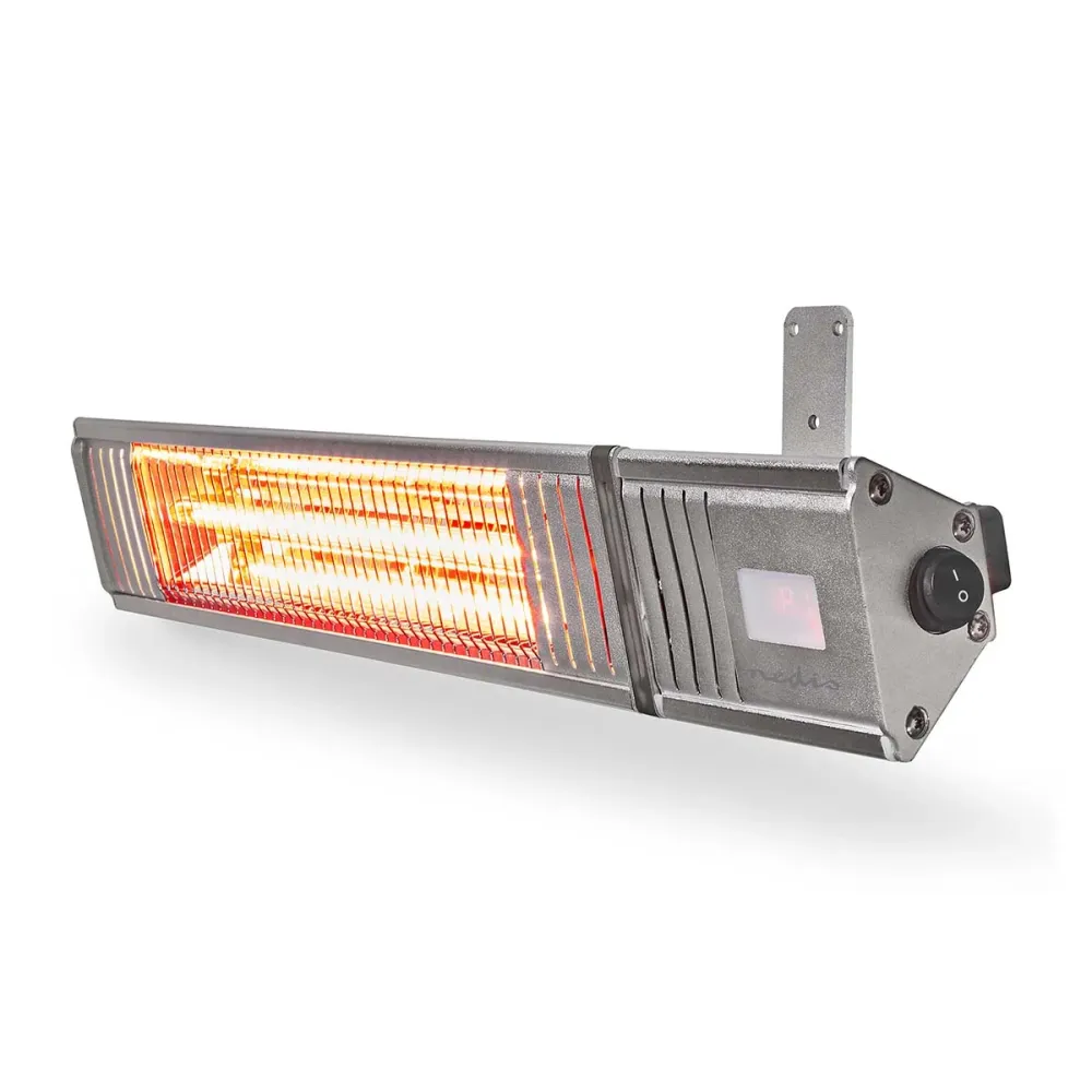 Nedis HTPA30ESS Terrassevarmer 2000 W | 9 Varmeindstillinger | Vægmonterbar | IP65 | Aluminium