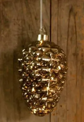 Kogle med LED Ø9x15 cm glas