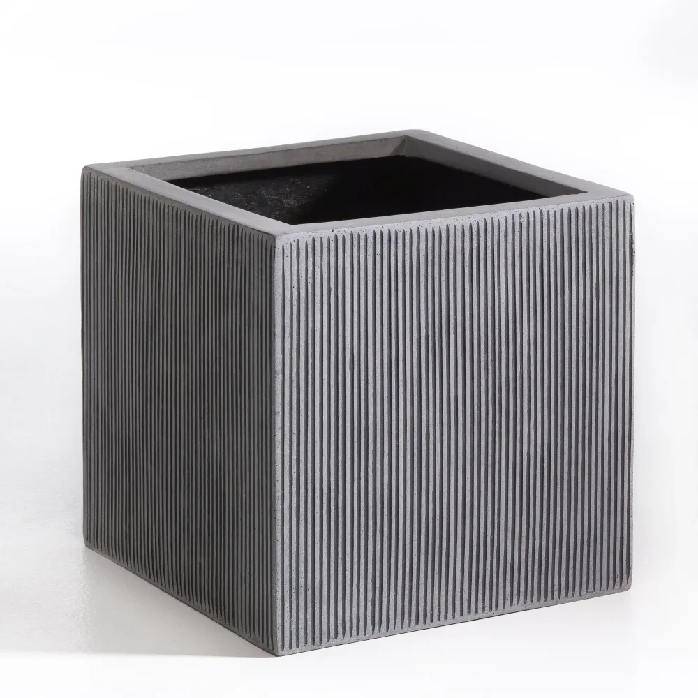 PORTABLE Kube Krukke 50x50x50 cm – Stilren Matsort Kube til Store Planter | DECOPLANT