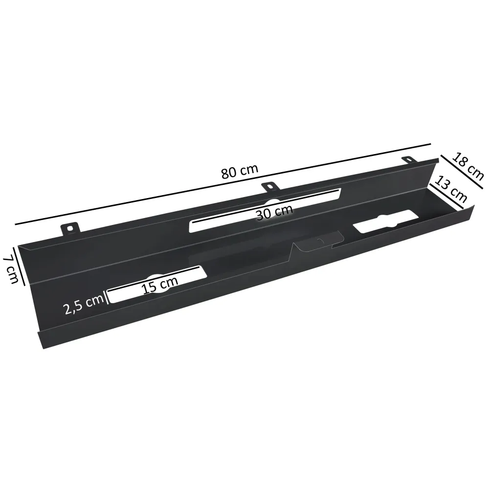 Kabelkanal Undercounter 80X7X13 Cm Charcoal