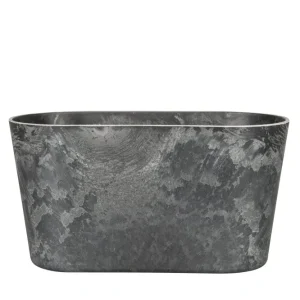 Skjuler Tough plast Grå Krukke Pot Oval 20x7x10cm