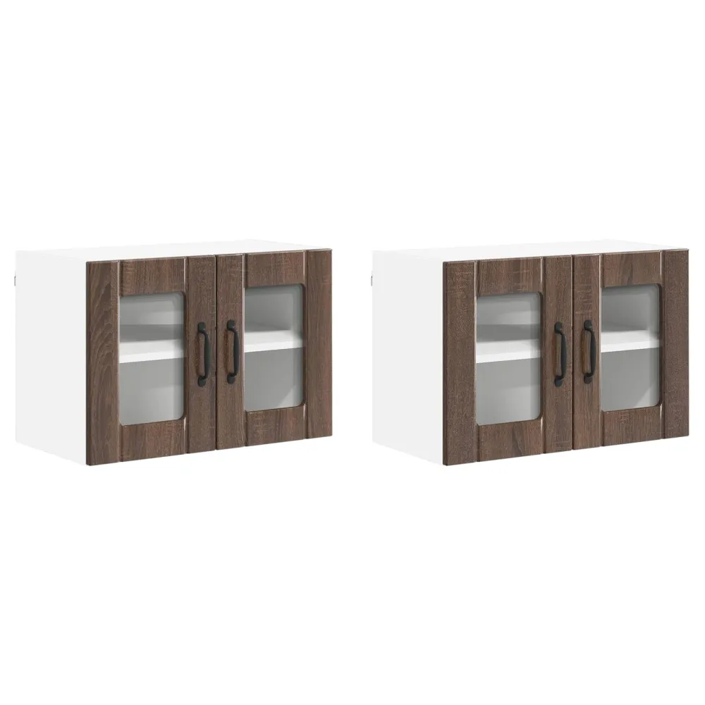 Køkkenvægskabe 2 pcs Brun eg 60 x 31 x 40 cm Manufactured træ