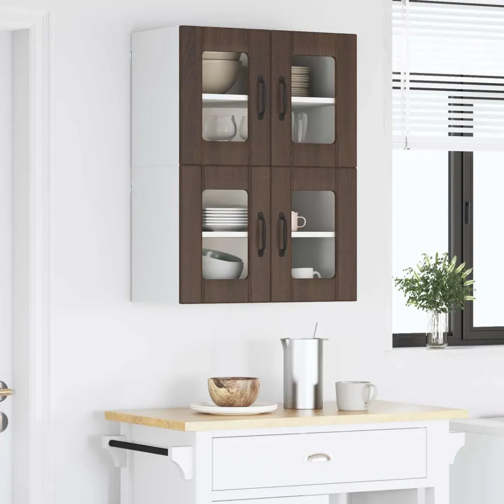 Køkkenvægskabe 2 pcs Brun eg 60 x 31 x 40 cm Manufactured træ