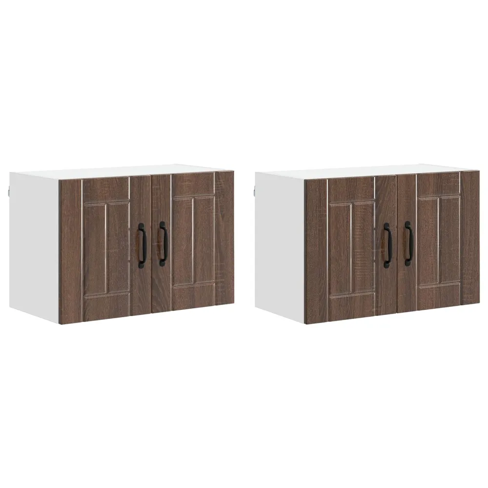 Køkkenvægskabe 2 pcs Brun eg 60 x 31 x 40 cm Produced træ