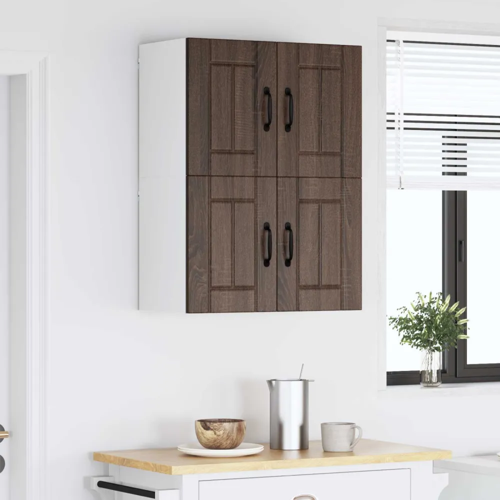 Køkkenvægskabe 2 pcs Brun eg 60 x 31 x 40 cm Produced træ
