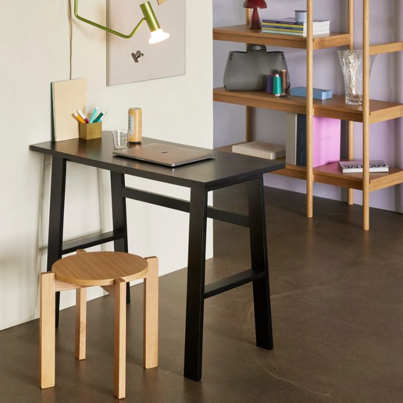 Hübsch Poke charcoal skrivebord i egetræ og MDF 100x45x75 cm