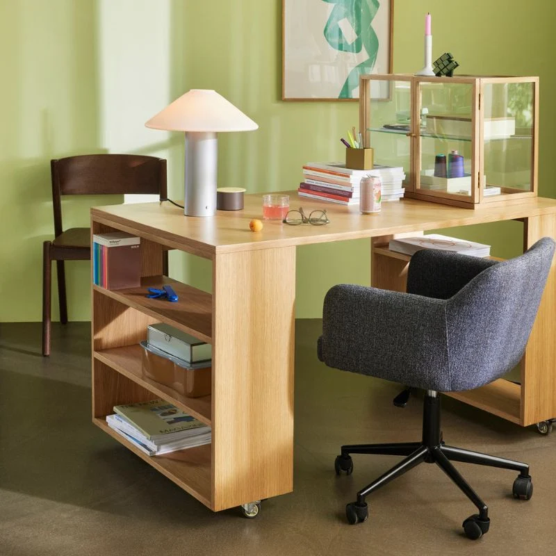 Hübsch Utility skrivebord i egetræ og MDF 140x80x80 cm