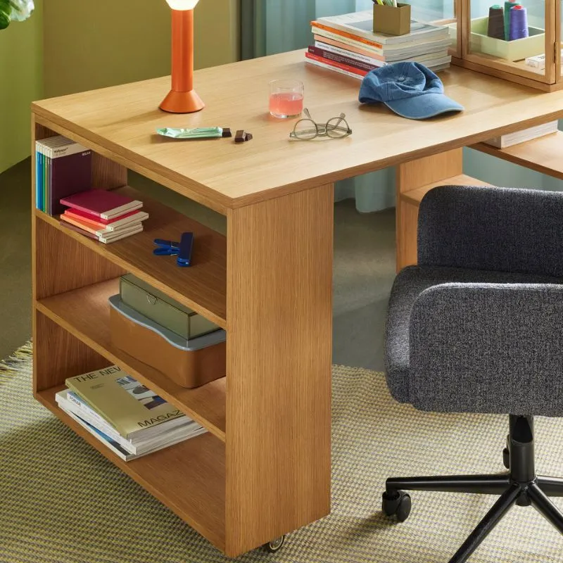 Hübsch Utility skrivebord i egetræ og MDF 140x80x80 cm