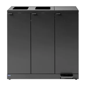 Kraftig indendørs affaldsbeholder 973 med fodpedal/åbent indkast 3x65 Liter