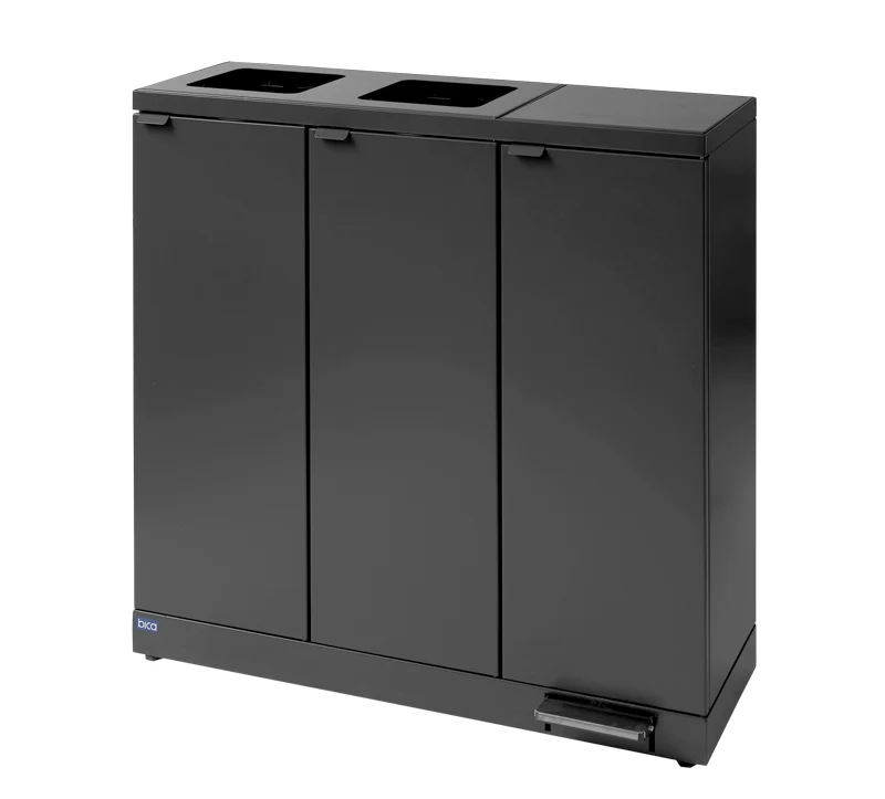 Kraftig indendørs affaldsbeholder 973 med fodpedal/åbent indkast 3x65 Liter