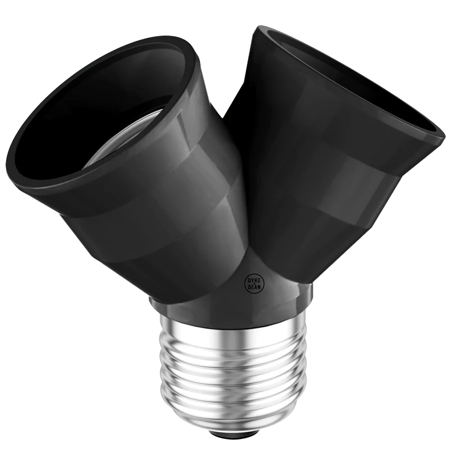 DOBBELT E27 TIL E27 ADAPTER SORT DYKE & DEAN