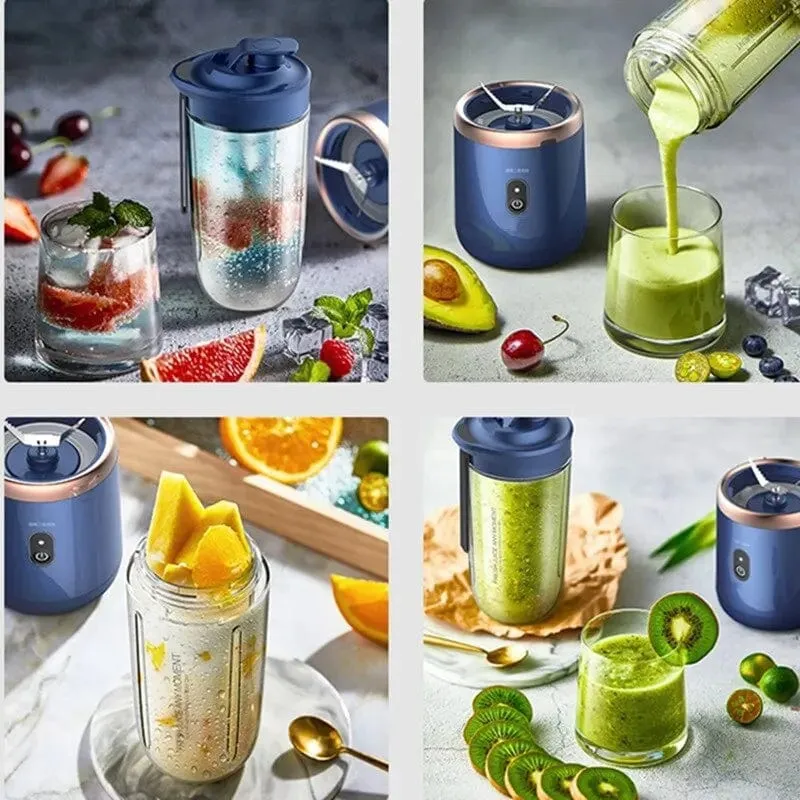 Bærbar elektrisk multifunktionsjuicer 300ML - blå/lyserød Pink