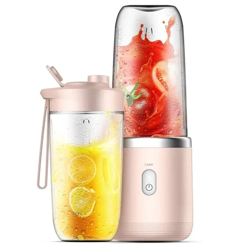 Bærbar elektrisk multifunktionsjuicer 300ML - blå/lyserød Pink
