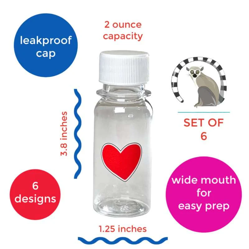 Yumbox Tilbehør - Tiny Juice Flasker - 60 ml. - 6 stk.