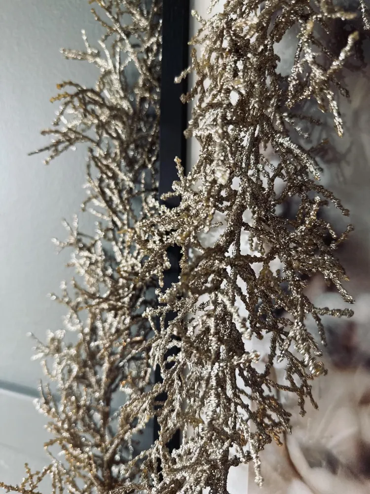 Guirlande med glimmer - 150cm champagne