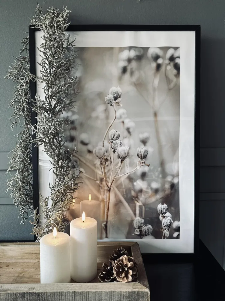 Guirlande med glimmer - 150cm Silver