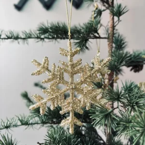 Juleophæng Snefnug mix guld