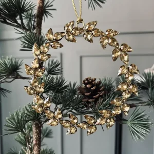 Krans m. sten Guld mix 13cm