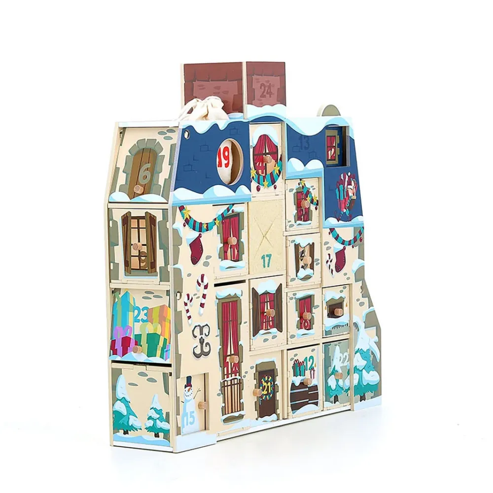 Vilac Adventskalender, Adventshus med 24 rum