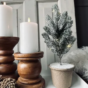 Juletræ med sne - ink LED lys