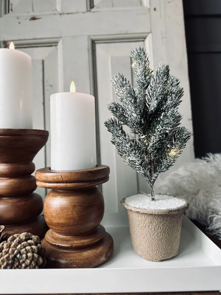 Juletræ med sne - ink LED lys