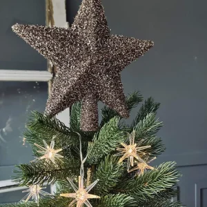 Julestjerne til juletræ 27 cm - Champagne / Gold