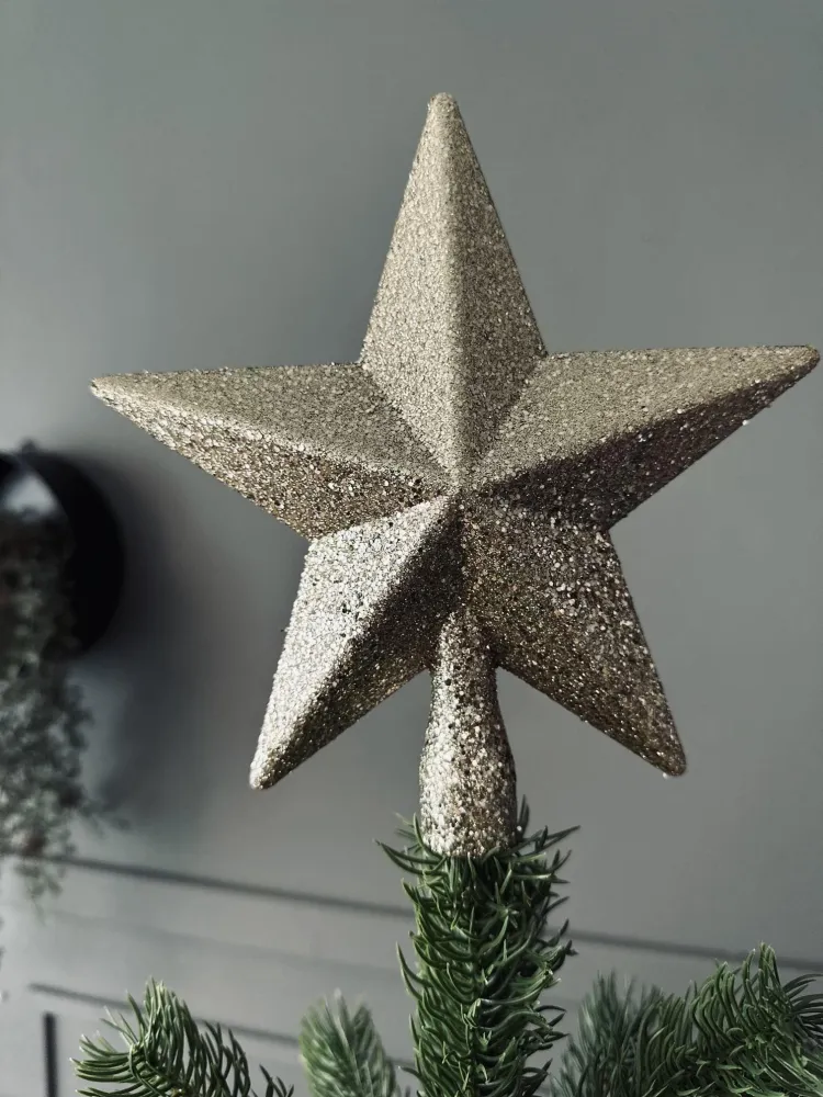 Julestjerne til juletræ - Guld