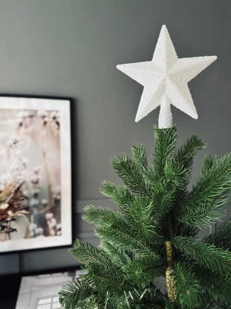 Julestjerne til juletræ - Hvid