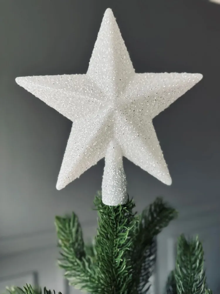 Julestjerne til juletræ - Hvid