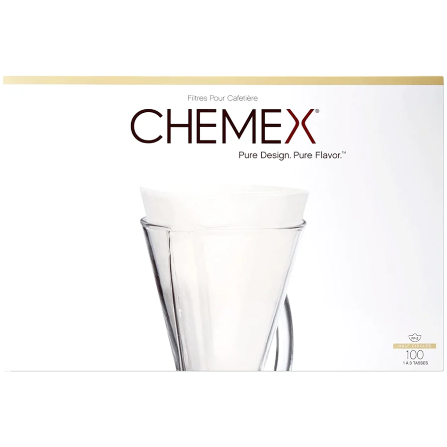 UFOLDTE HALVMÅNEFILTRE KEMEX CHEMEX