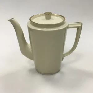 Royal Copenhagen Glat Creme stel med guldkant Kaffekande No 9533