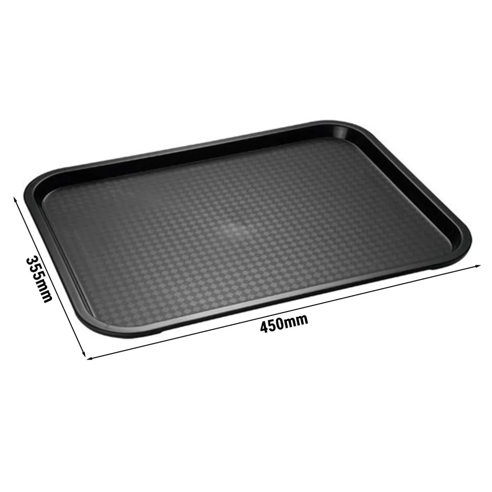 (6 stk.) FAST FOOD-bakke - Polypropylen - 450x355mm - Onyx