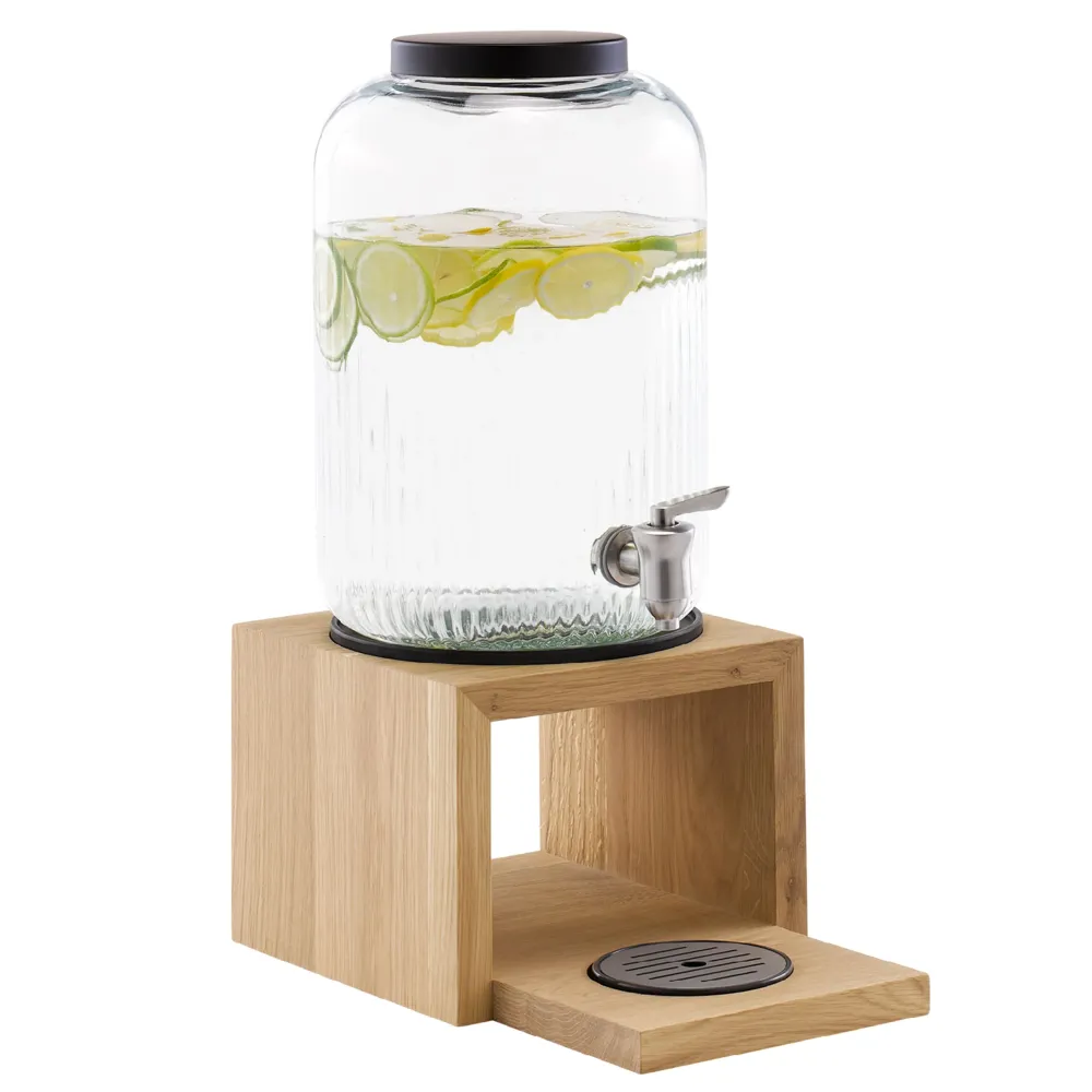 Drikkevaredispenser - VALO - 2-delt sæt - glasbeholder med hane - 7 Liter - inkl. stativ