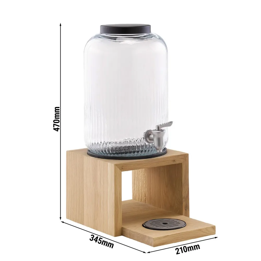 Drikkevaredispenser - VALO - 2-delt sæt - glasbeholder med hane - 7 Liter - inkl. stativ