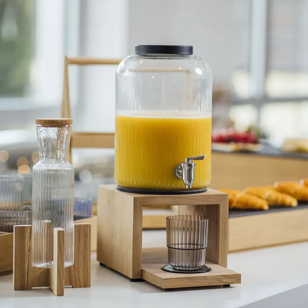 Drikkevaredispenser - VALO - 2-delt sæt - glasbeholder med hane - 7 Liter - inkl. stativ