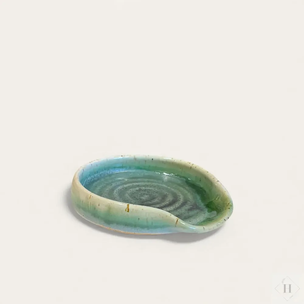 Spoon rest i keramik - grøn