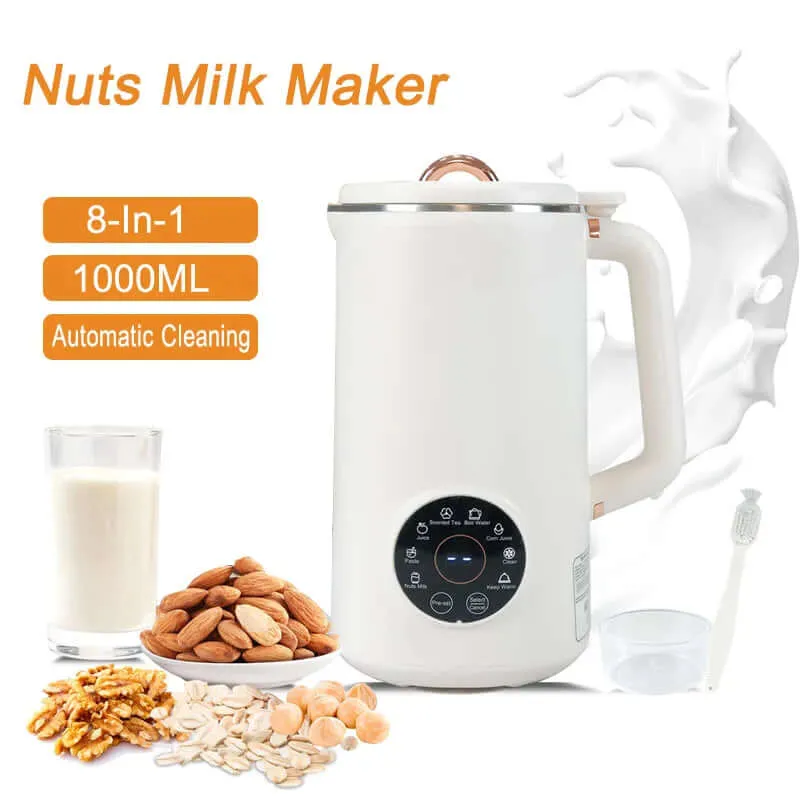 Multifunktionel 8-i-1 Nøddemælksmaskine, 1000 ml